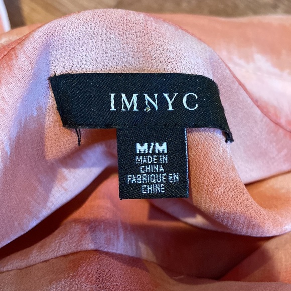 IMNYC Isaac Mizrahi Watercolor Pink Coral Button Down Shirt Medium - Picture 5 of 6